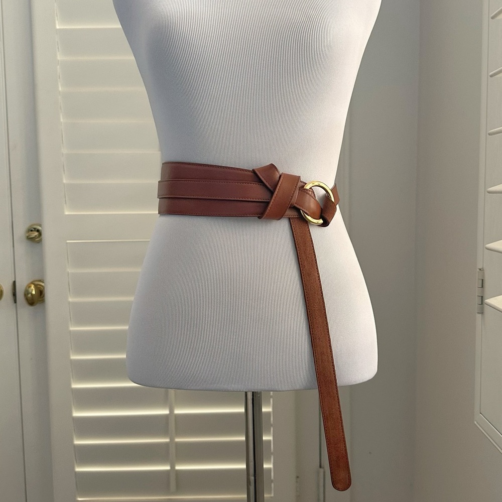 Cuyana Brown Leather Wrap Belt NWOT